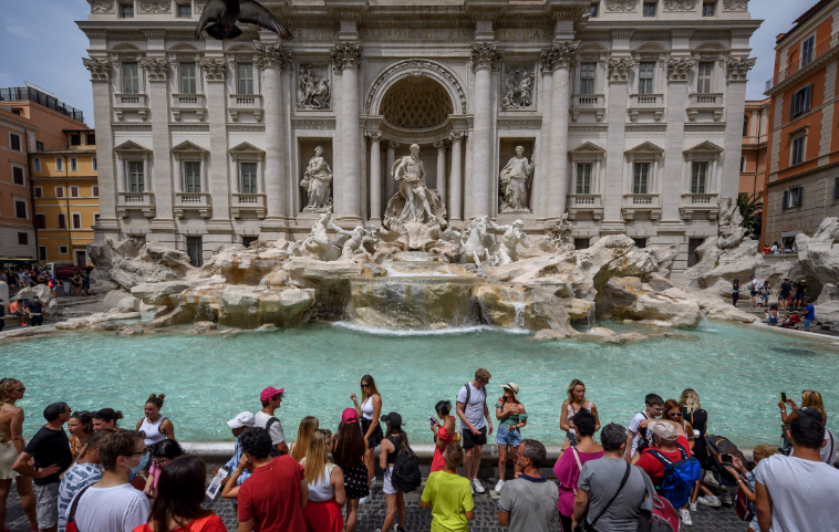 Woman in The Trevi Fountain
