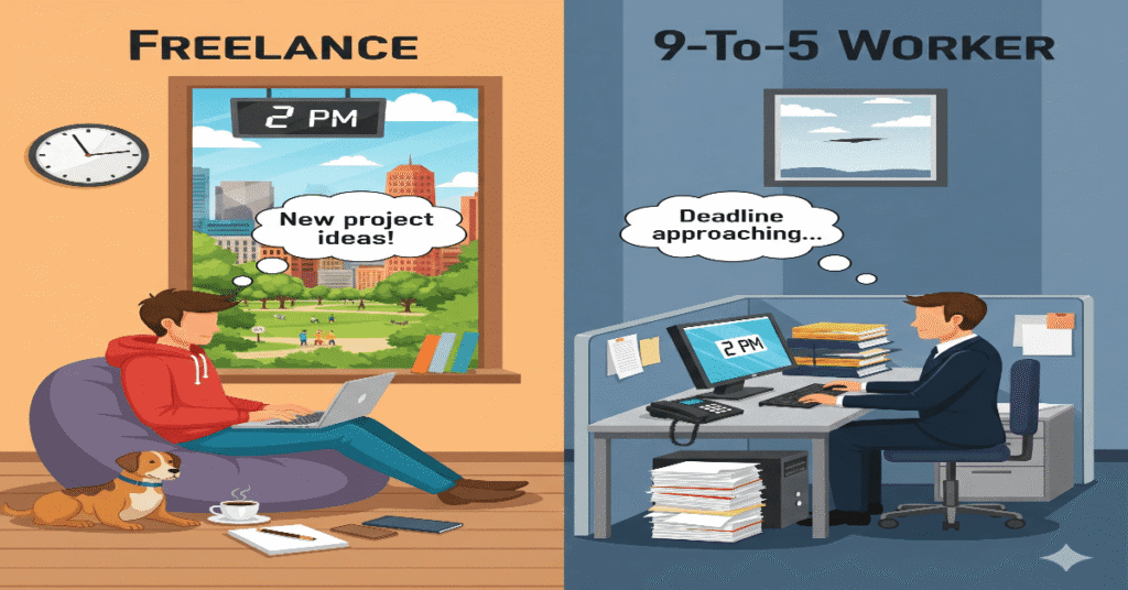 Freelancing vs 9-to-5 in 2025