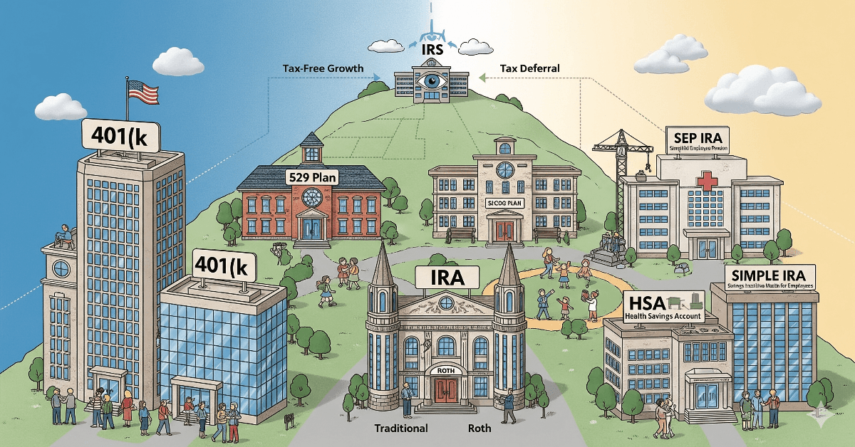 Tax-Advantaged Investment Accounts in the U.S. (2025 Guide): IRAs, 401(k)s, HSAs & More - 1 Tax-Advantaged Investment Accounts in the U.S. (2025 Guide)