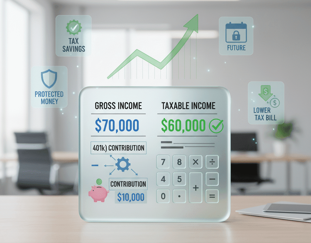How 401(k) Contributions Reduce Taxable Income: A Complete 2025 Guide for American Workers - 1 How 401(k) Contributions Reduce Taxable Income