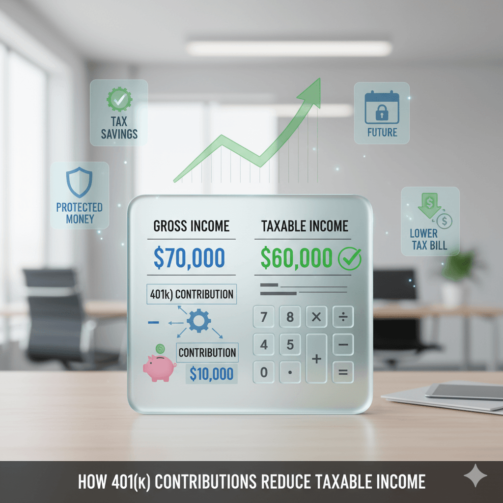 How 401(k) Contributions Reduce Taxable Income