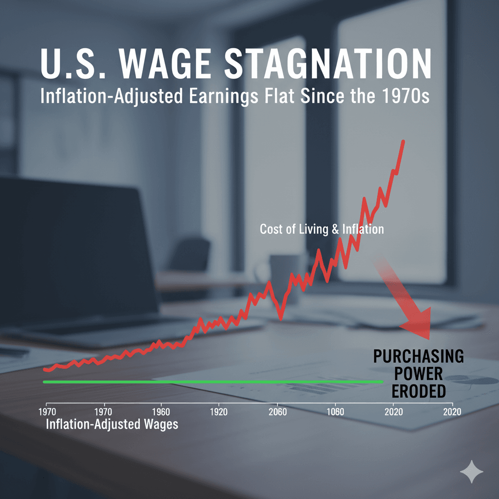 U.S. Inflation-Adjusted Wages Stagnate Despite Economic Growth