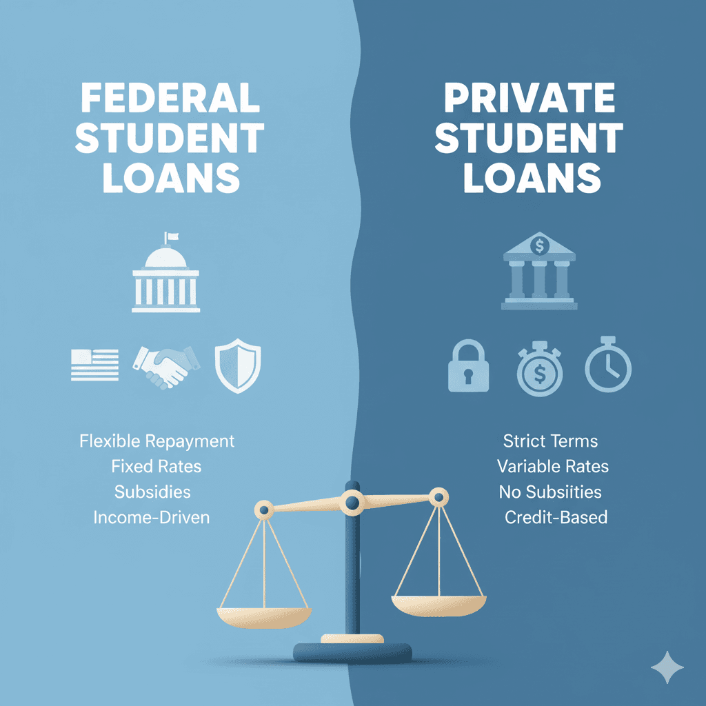 - The Difference Between Federal and Private Student Loans